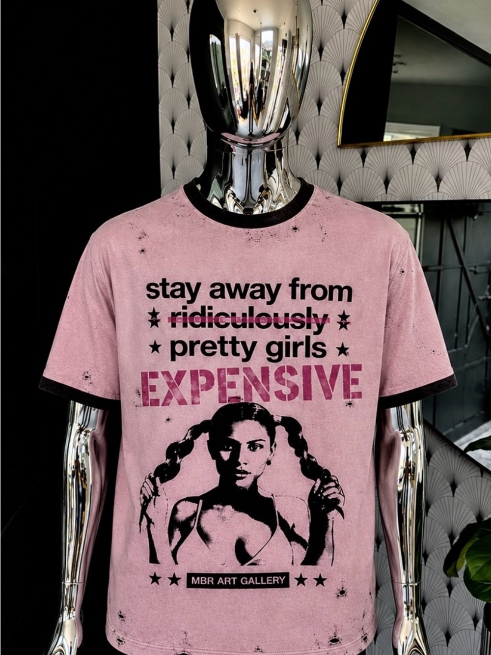 Pink Graphic Ringer Tee - EXPENSIVE